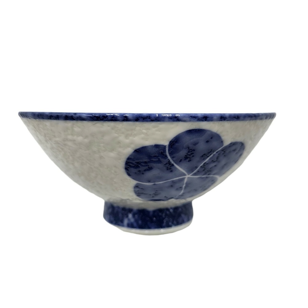Vintage Japanese Textured Floral Porcelain Farmhouse Boho Rice Dish Trinket Bowl
